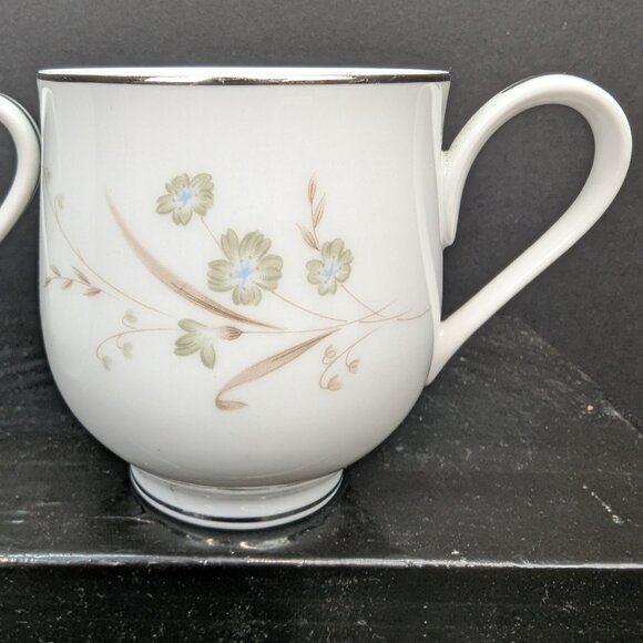 Sango Odette Pattern 6266 Porcelain 6 Oz Flat Teacup Green Blue Floral - Picture 3 of 8